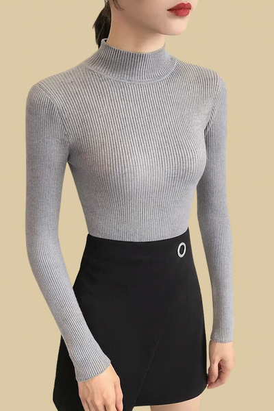 Ava | Knitted Mock Neck Sweater