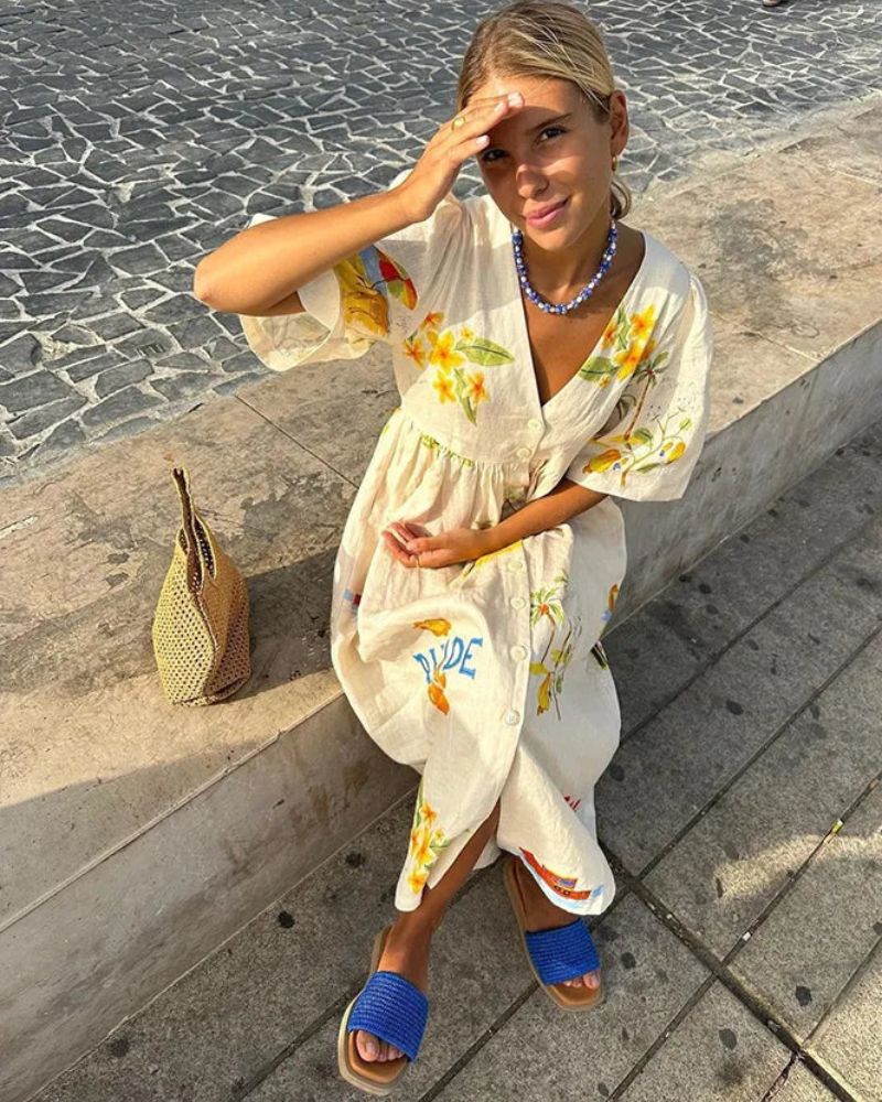 ANNI – Printed Linen Dress