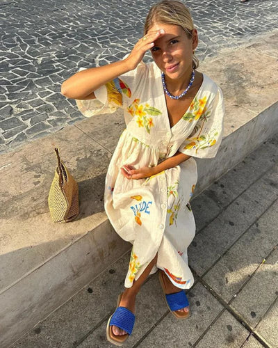 ANNI – Printed Linen Dress