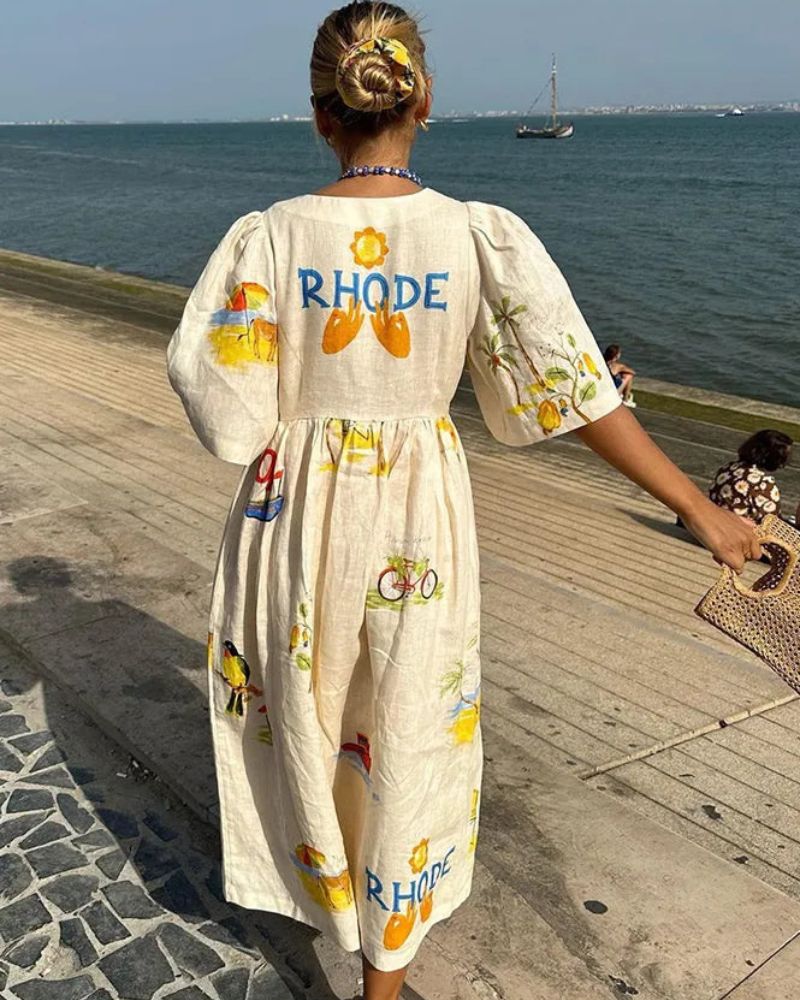 ANNI – Printed Linen Dress