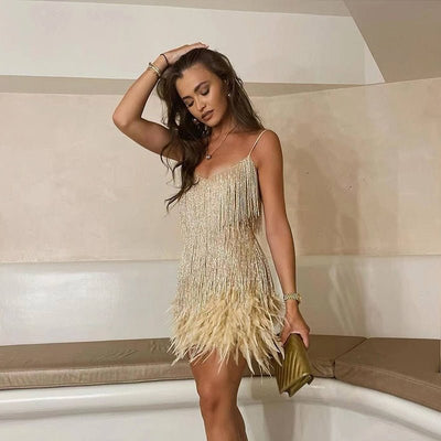 Brielle – Feather Mini Dress