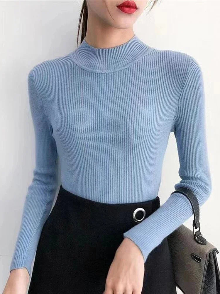 Ava | Knitted Mock Neck Sweater