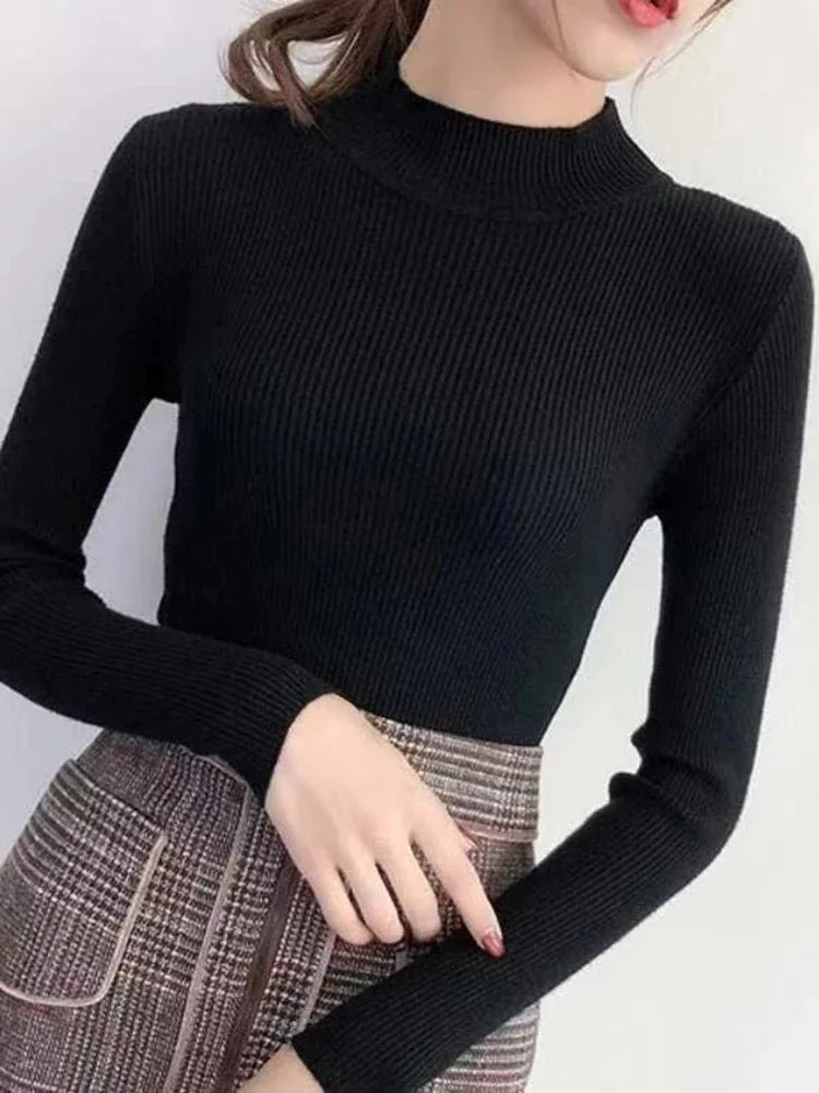 Ava | Knitted Mock Neck Sweater