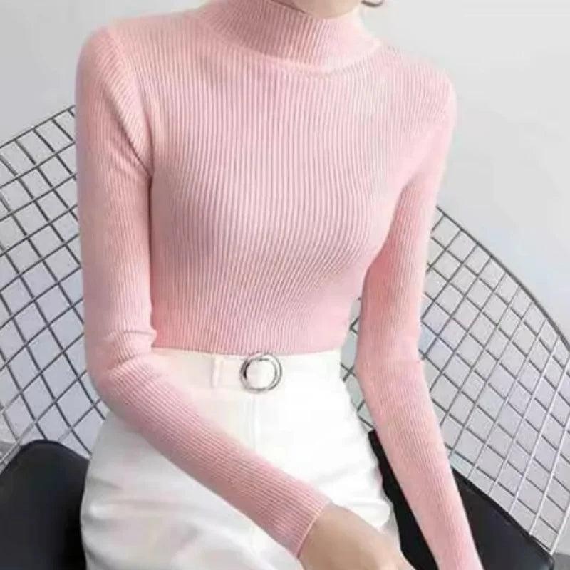 Ava | Knitted Mock Neck Sweater