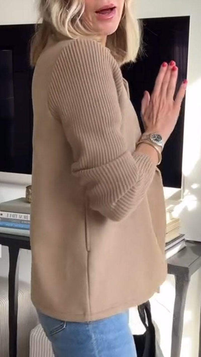 Liva – Elegant Jacket with Knit Sleeves
